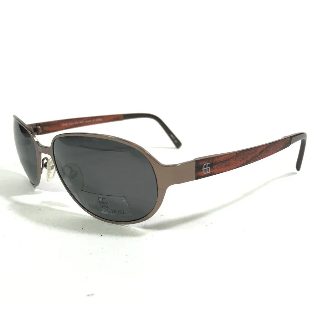 Emilio Giani Sunglasses EG 812 SUN C. 033 Brown Round Frames with Black Lenses